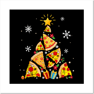 Funny Pizza Christmas Tree Posters and Art